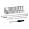 Capri Tools 1/4 in. Drive Master 6-Point Chrome Socket Set, 4 to 15 mm, with Extension and Ratchet, 34-Piece CP12110-34M-SET - alternate 1